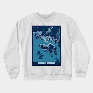 Hong Kong - Hong Kong Peace City Map Crewneck Sweatshirt